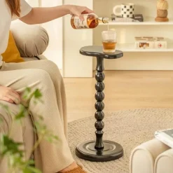 Willow u0026 Whim Möbel-Medieval Mini Coffee Table - Solid Wood Accent Furniture