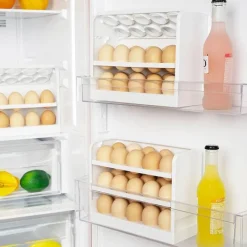 Space Savvy Küche & Esszimmer-Mehrschichtige, praktische Eier-Kühlschrank-Organizerbox