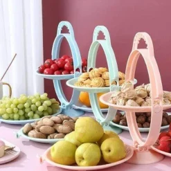 Deco Küche & Esszimmer-Mehrschichtiger, kreativer, faltbarer Snack-Obstschalenständer