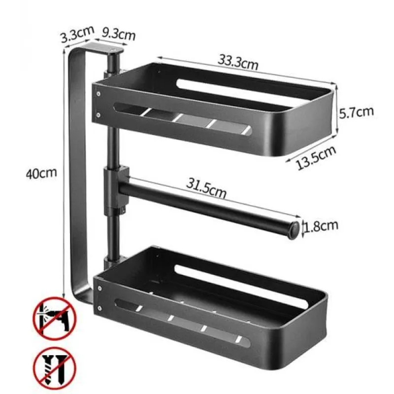 Space Savvy Küche & Esszimmer-Mehrschichtiges drehbares Küchenregal – Aufbewahrungs-Organizer ohne Lochen