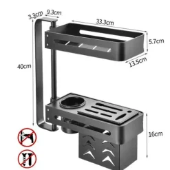 Space Savvy Küche & Esszimmer-Mehrschichtiges drehbares Küchenregal – Aufbewahrungs-Organizer ohne Lochen