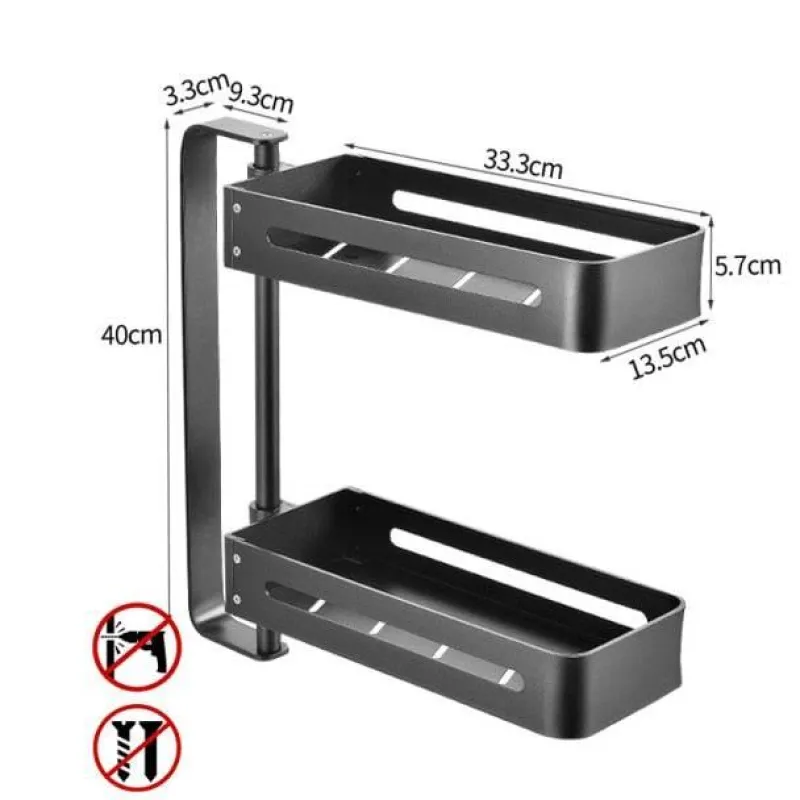 Space Savvy Küche & Esszimmer-Mehrschichtiges drehbares Küchenregal – Aufbewahrungs-Organizer ohne Lochen