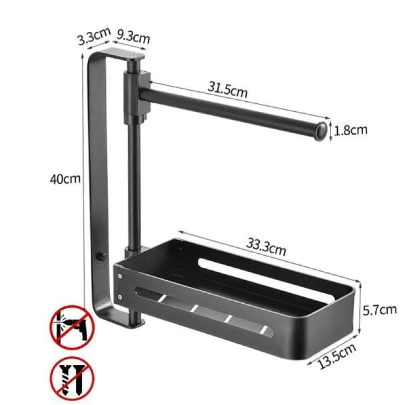 Space Savvy Küche & Esszimmer-Mehrschichtiges drehbares Küchenregal – Aufbewahrungs-Organizer ohne Lochen