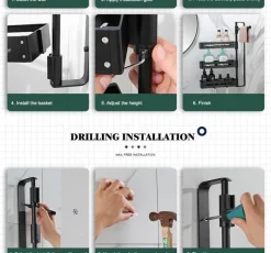 Space Savvy Küche & Esszimmer-Mehrschichtiges drehbares Küchenregal – Aufbewahrungs-Organizer ohne Lochen