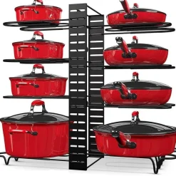 Space Savvy Küche & Esszimmer-Mehrstufiger, verstellbarer Pfannen-Organizer für die Küche – platzsparendes Kochgeschirrregal