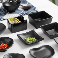 Elegance at the Table Küche & Esszimmer-Melamin-Dip-Saucenschalen-Set - Schwarz, 4er-Pack