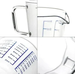 Feast u0026 Flair Küche & Esszimmer-Messbecher aus Glas – Hitzebeständiger Krug für präzises Ausgießen