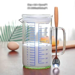 Feast u0026 Flair Küche & Esszimmer-Messbecher aus Glas – Hitzebeständiger Krug für präzises Ausgießen