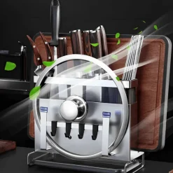 Space Savvy Küche & Esszimmer-Messer-Organizer-Ständer – Wandmontierte Aufbewahrung aus Edelstahl