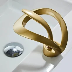 The Culinary Kit Küche & Esszimmer-Messing-Wasserfall-Wasserhahn - Moderne Badezimmer-Küchenarmatur