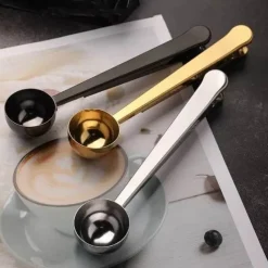 The Cozy Mug Küche & Esszimmer-Messlöffel-Set im europäischen Stil mit Verschlussclip