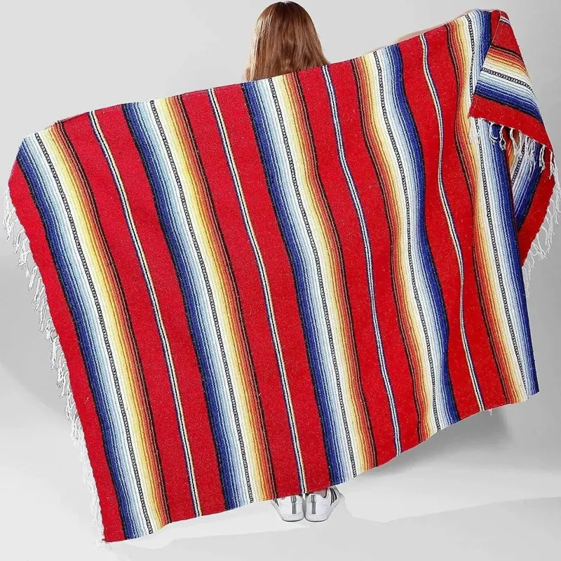 Snug u0026 Soft Bettzeug-Mexikanisches gestreiftes Strandtuch – Jacquardgewebte Outdoordecke