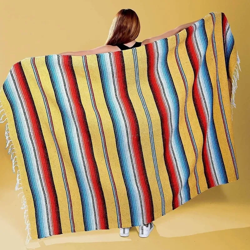 Snug u0026 Soft Bettzeug-Mexikanisches gestreiftes Strandtuch – Jacquardgewebte Outdoordecke