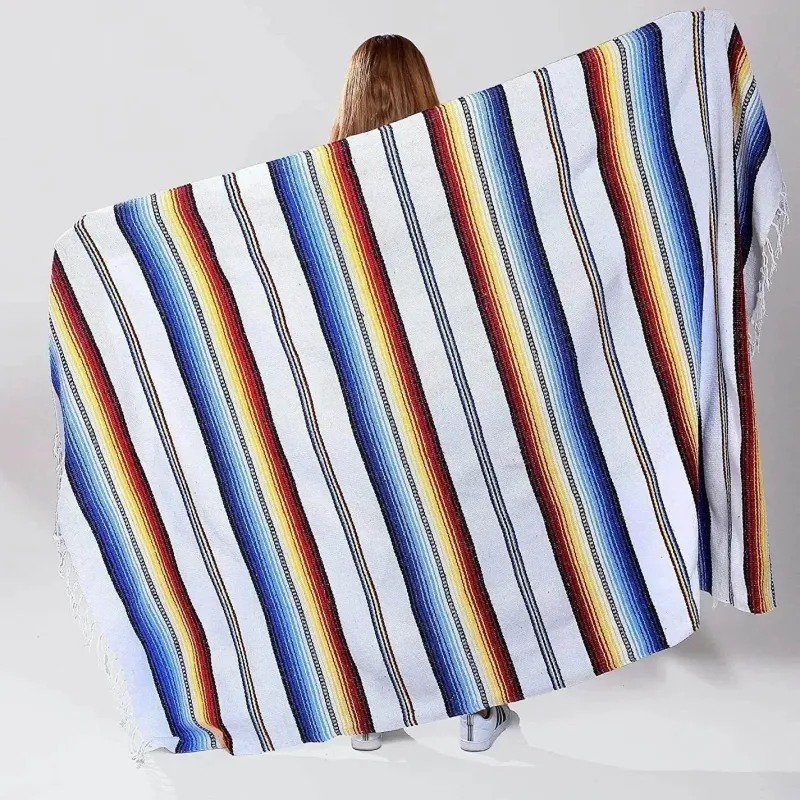 Snug u0026 Soft Bettzeug-Mexikanisches gestreiftes Strandtuch – Jacquardgewebte Outdoordecke