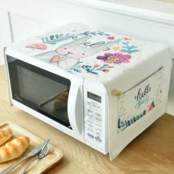 Space Savvy Küche & Esszimmer-Mikrowellenabdeckung aus Baumwolle - Artsy Kitchen Organizer