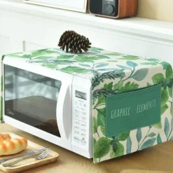 Space Savvy Küche & Esszimmer-Mikrowellenabdeckung aus Baumwolle - Artsy Kitchen Organizer