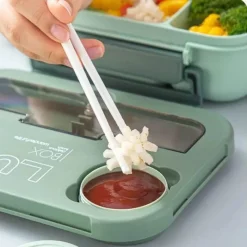 Tom Küche & Esszimmer-Mikrowellengeeignetes Bento-Lunchbox-Set mit Besteck für Kinder – 1300 ml Fassungsvermögen