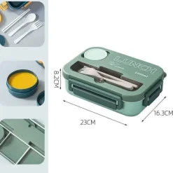 Tom Küche & Esszimmer-Mikrowellengeeignetes Bento-Lunchbox-Set mit Besteck für Kinder – 1300 ml Fassungsvermögen