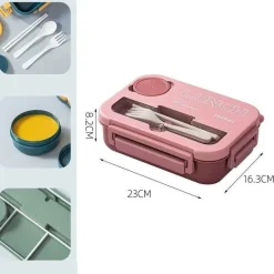 Tom Küche & Esszimmer-Mikrowellengeeignetes Bento-Lunchbox-Set mit Besteck für Kinder – 1300 ml Fassungsvermögen