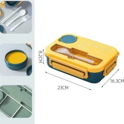 Tom Küche & Esszimmer-Mikrowellengeeignetes Bento-Lunchbox-Set mit Besteck für Kinder – 1300 ml Fassungsvermögen