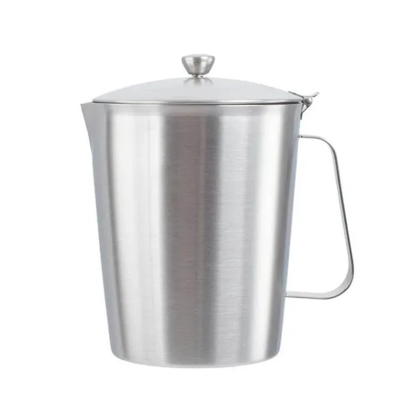 Tom Küche & Esszimmer-Milchaufschäumkrug aus Edelstahl mit Deckel - Messbecher