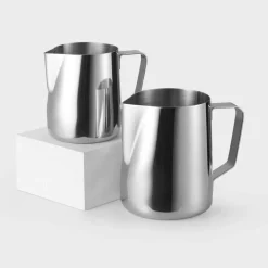 Tom Küche & Esszimmer-Milchaufschäumkrug aus Edelstahl – Barista-Werkzeug für Lattes und Cappuccinos