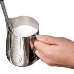 Tom Küche & Esszimmer-Milchaufschäumkrug aus Edelstahl – Barista-Werkzeug für Lattes und Cappuccinos