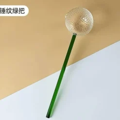 Plates u0026 More Küche & Esszimmer-Milchlöffel aus farbigem Glas – Rührlöffel für Kaffee und Desserts mit langem Griff