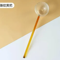 Plates u0026 More Küche & Esszimmer-Milchlöffel aus farbigem Glas – Rührlöffel für Kaffee und Desserts mit langem Griff