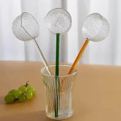 Plates u0026 More Küche & Esszimmer-Milchlöffel aus farbigem Glas – Rührlöffel für Kaffee und Desserts mit langem Griff