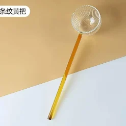 Plates u0026 More Küche & Esszimmer-Milchlöffel aus farbigem Glas – Rührlöffel für Kaffee und Desserts mit langem Griff