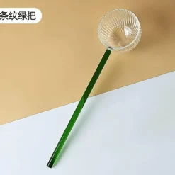 Plates u0026 More Küche & Esszimmer-Milchlöffel aus farbigem Glas – Rührlöffel für Kaffee und Desserts mit langem Griff