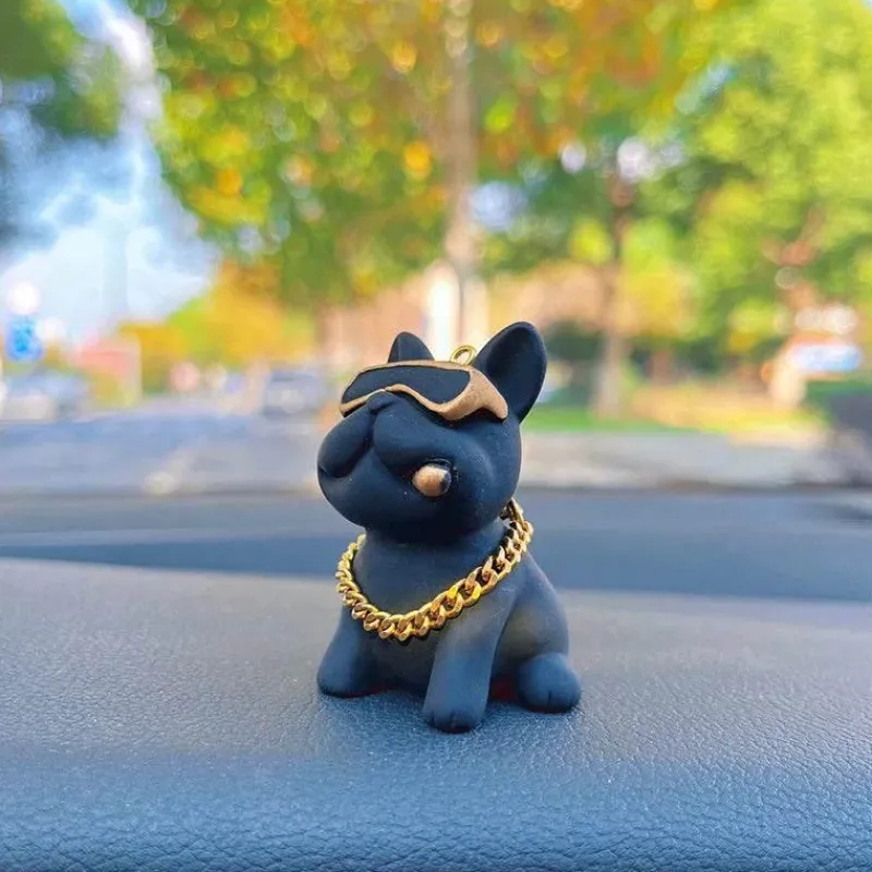 Wild u0026 Free Gear Autozubehör|Automobilindustrie-Mini Bulldog Autokonsolen-Dekor – Stilvolles Haustier-Accessoire