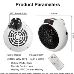 Cozy Living Gadgets Für Zuhause|Möbel-Mini Elektro-Wandheizer - Kompakter Steckdosenheizer