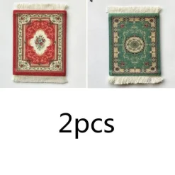 The Decor Haven Wohndeko|Küche & Esszimmer-Mini Türkischer Teppich Untersetzer - Dekorative Tassenmatte