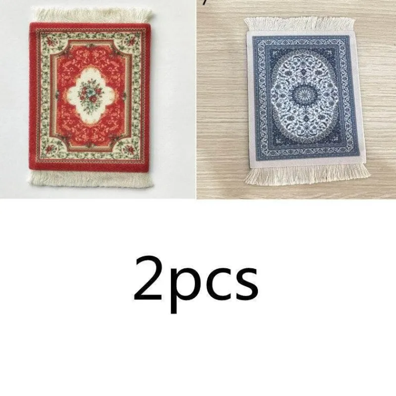 The Decor Haven Wohndeko|Küche & Esszimmer-Mini Türkischer Teppich Untersetzer - Dekorative Tassenmatte