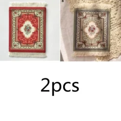 The Decor Haven Wohndeko|Küche & Esszimmer-Mini Türkischer Teppich Untersetzer - Dekorative Tassenmatte
