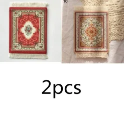 The Decor Haven Wohndeko|Küche & Esszimmer-Mini Türkischer Teppich Untersetzer - Dekorative Tassenmatte