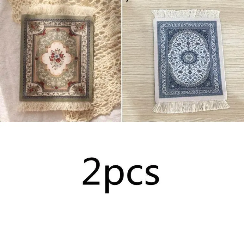 The Decor Haven Wohndeko|Küche & Esszimmer-Mini Türkischer Teppich Untersetzer - Dekorative Tassenmatte