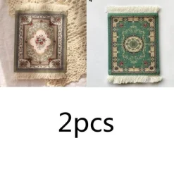 The Decor Haven Wohndeko|Küche & Esszimmer-Mini Türkischer Teppich Untersetzer - Dekorative Tassenmatte