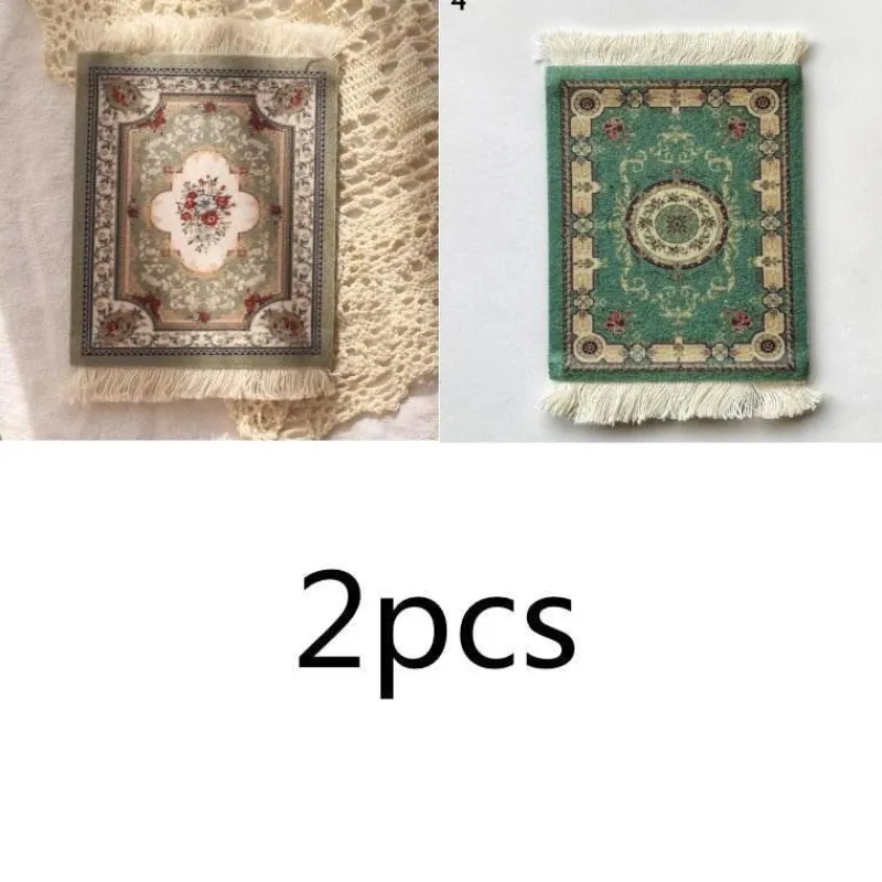 The Decor Haven Wohndeko|Küche & Esszimmer-Mini Türkischer Teppich Untersetzer - Dekorative Tassenmatte