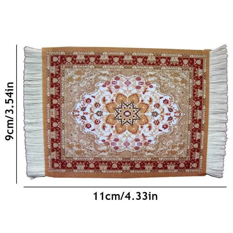 The Decor Haven Wohndeko|Küche & Esszimmer-Mini Türkischer Teppich Untersetzer - Dekorative Tassenmatte