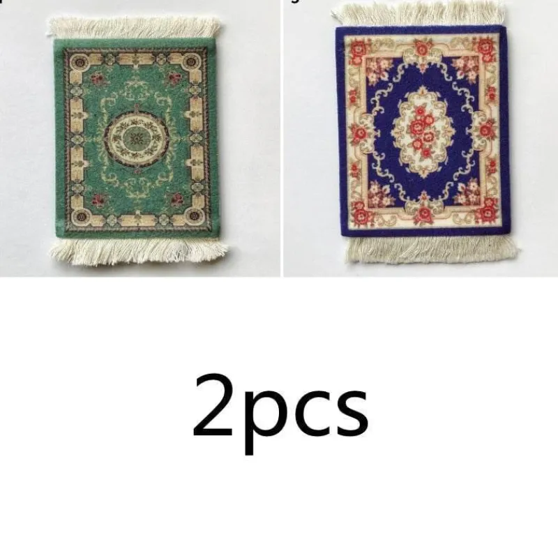 The Decor Haven Wohndeko|Küche & Esszimmer-Mini Türkischer Teppich Untersetzer - Dekorative Tassenmatte
