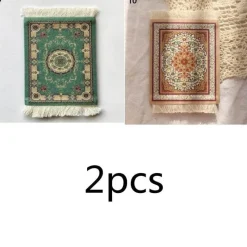 The Decor Haven Wohndeko|Küche & Esszimmer-Mini Türkischer Teppich Untersetzer - Dekorative Tassenmatte