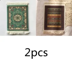 The Decor Haven Wohndeko|Küche & Esszimmer-Mini Türkischer Teppich Untersetzer - Dekorative Tassenmatte