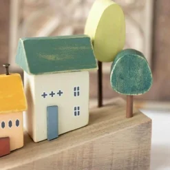 The Gilded Nest Babyspielzeug-Miniatur-Dorf-Dekor – nordischer Akzent aus Holz für das hügelige Zuhause