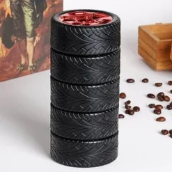 Cup Couture Camping-Werkzeuge|Outdoor-Artikel-Mini-Autoreifen-Thermoskanne – Kreativer Reisebecher für Autos