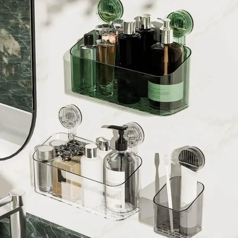 The Blissful Bath Badezimmer-Mini-Badezimmer-Organizer mit Saugnapf – platzsparendes Aufbewahrungsregal