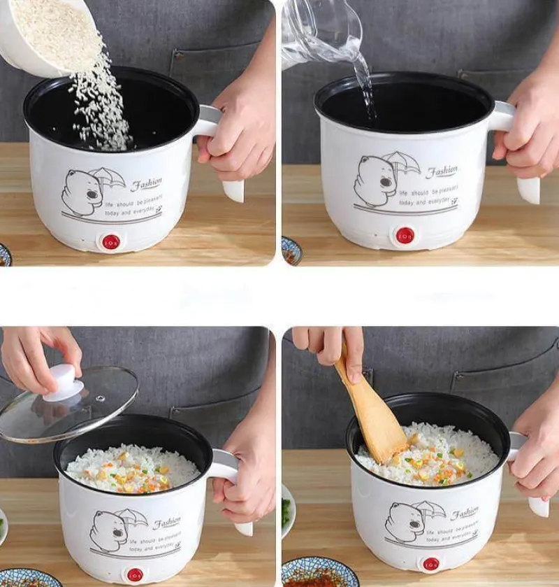 The Culinary Kit Küche & Esszimmer-Mini-Elektro-Hotpot-Kocher - Doppelschicht-Reiskocher