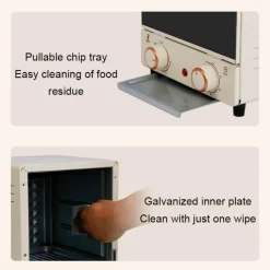 The Decor Haven Küche & Esszimmer-Mini-Elektro-Toasterofen mit 3 Ebenen – kompaktes Küchengerät